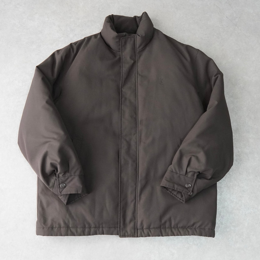 イヴ サンローラン 1990's ヴィンテージ YSLロゴ 中綿ジャケット チャコール グレージュ