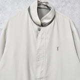 イヴ サンローラン 1990's ヴィンテージ YSLロゴ 刺繍 リバーシブル ナイロンジャケット ブルゾン カーキ / ベージュ - NEWSED