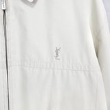 イヴ サンローラン 1990's ヴィンテージ カサンドラロゴ YSLロゴ 刺繍 ブルゾン アイボリー - NEWSED