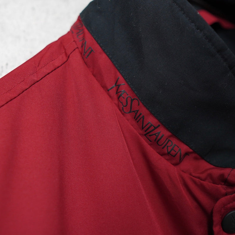 イヴサンローラン 1990's ヴィンテージ リバーシブル YSLロゴ ナイロンジャケット ブルゾン レッド / ブラック - NEWSED