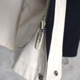 イヴ サンローラン 1990's ヴィンテージ YSLロゴ リバーシブル ブルゾン ミドルコート ホワイト / ネイビー - NEWSED