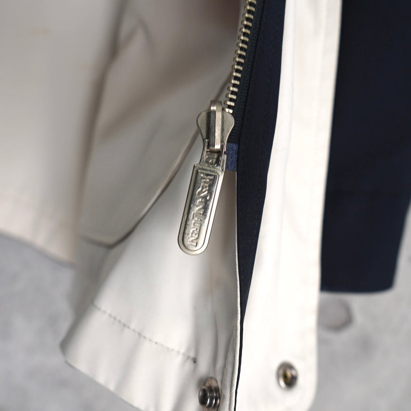 イヴ サンローラン 1990's ヴィンテージ YSLロゴ リバーシブル ブルゾン ミドルコート ホワイト / ネイビー - NEWSED