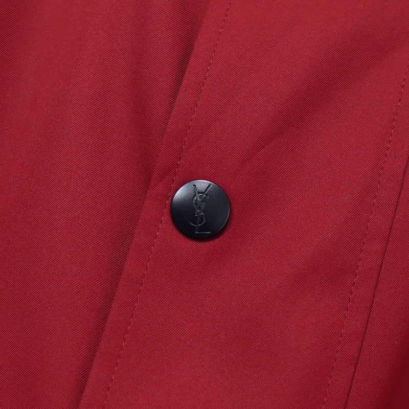 イヴ サンローラン1990's ヴィンテージ YSLロゴ 刺繍 リバーシブル ナイロンジャケット ブルゾン レッド / ホワイト - NEWSED