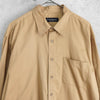 イヴ サンローラン 1990's ヴィンテージ 長袖シャツ YSLロゴ 刺繍 ストライプ柄 ベージュ
