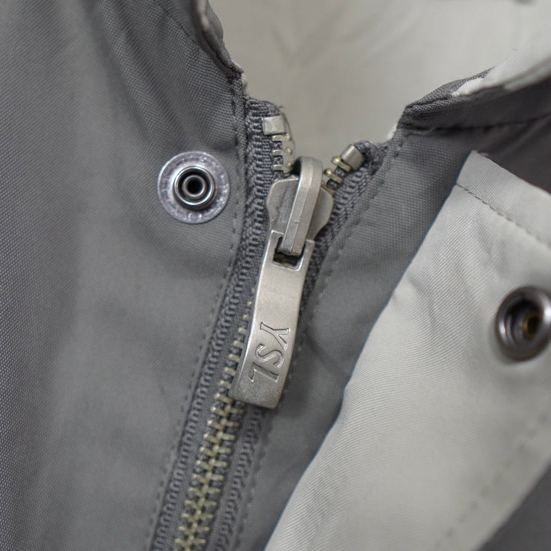 イヴ サンローラン 1990's ヴィンテージ YSLロゴ 刺繍 リバーシブル ナイロンジャケット ブルゾン カーキ / ベージュ - NEWSED