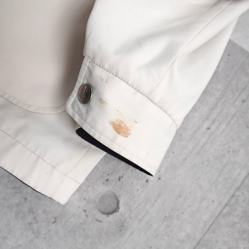 イヴ サンローラン 1990's ヴィンテージ YSLロゴ リバーシブル ブルゾン ミドルコート ホワイト / ネイビー - NEWSED