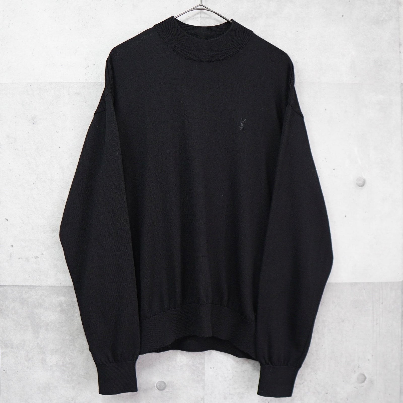 Yves Saint Laurent 1990's Vintage YSL Logo Embroidered Mock Neck