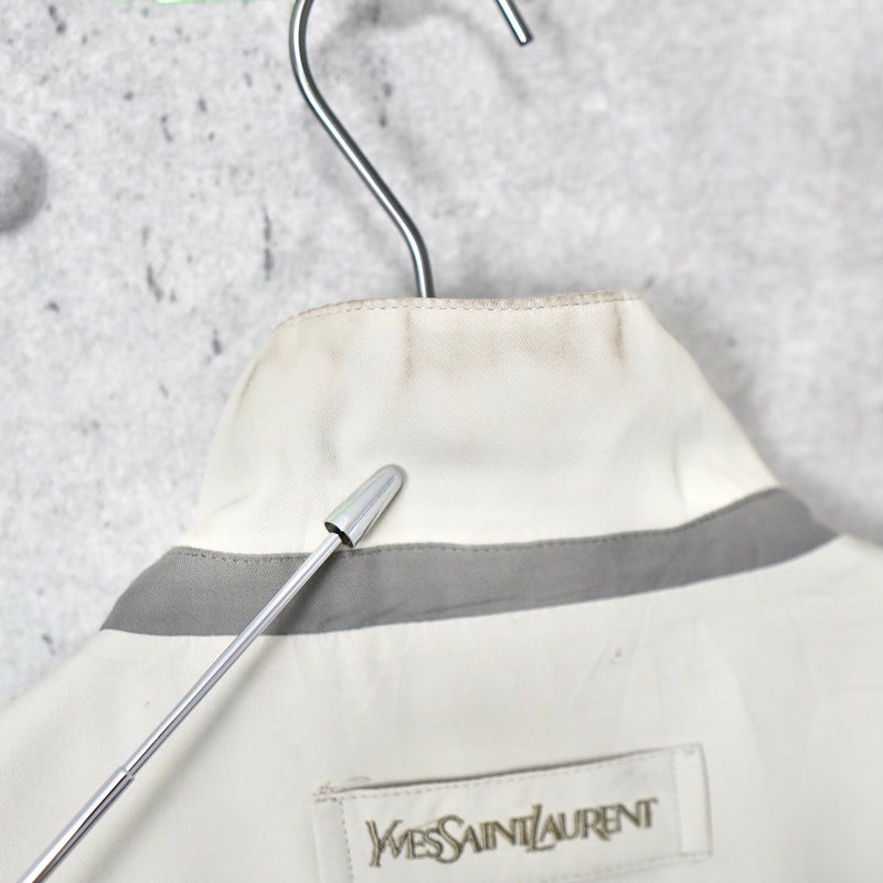 イヴ サンローラン 1990's ヴィンテージ YSLロゴ 刺繍 リバーシブル ナイロンジャケット ブルゾン カーキ / ベージュ - NEWSED