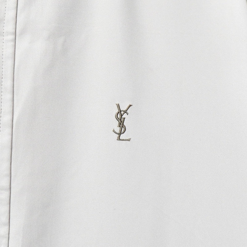 イヴ サンローラン 1990's ヴィンテージ YSLロゴ 刺繍 リバーシブル ナイロンジャケット ブルゾン カーキ / ベージュ - NEWSED