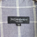 イヴ サンローラン 1990's ヴィンテージ YSLロゴ チェック柄 長袖シャツ グレー - NEWSED