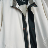 イヴ サンローラン 1990's ヴィンテージ YSLロゴ ブルゾン カバーオール コート ホワイト/ダークネイビー - NEWSED