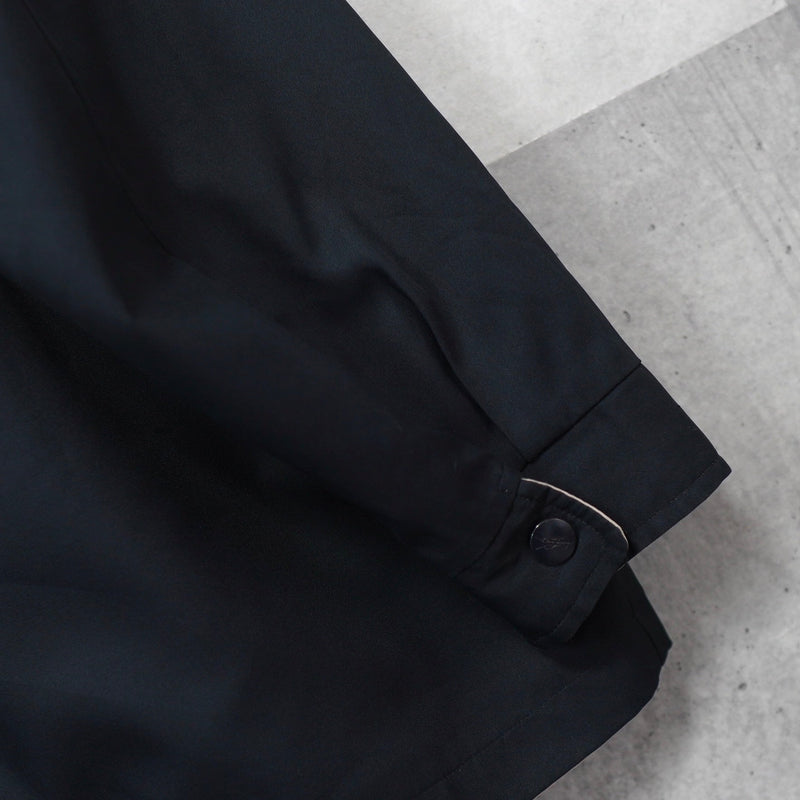 イヴ サンローラン 1990's ヴィンテージ YSLロゴ 刺繍 リバーシブル ミドル丈 ブルゾン ナイロンジャケット ネイビー / ベージュ - NEWSED