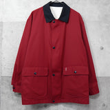 イヴ サンローラン1990's ヴィンテージ YSLロゴ 刺繍 リバーシブル ナイロンジャケット ブルゾン レッド / ホワイト - NEWSED