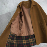 イヴ サンローラン 1990's ヴィンテージ YSLロゴ ウール ステンカラーコート ライナー付き キャメル - NEWSED