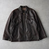 イヴ サンローラン 1990's YSLロゴ ジップアップ レザージャケット キルティング裏地 ダークブラウン