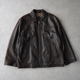 イヴ サンローラン 1990's YSLロゴ ジップアップ レザージャケット キルティング裏地 ダークブラウン - NEWSED