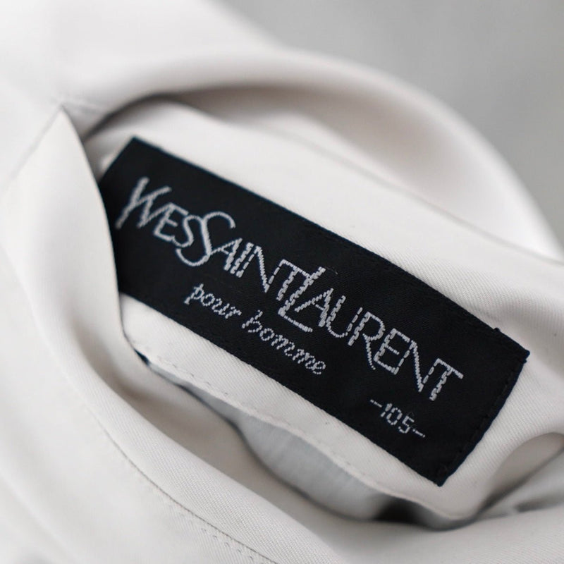 イヴ サンローラン 1990's ヴィンテージ YSLロゴ 刺繍 リバーシブル ナイロンジャケット ブルゾン オフホワイト / ブラック - NEWSED