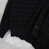 Vintage YSL logo embroidered striped cardigan in black from the 1990s.