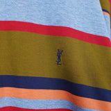 イヴ サンローラン 1990's ヴィンテージ カサンドラロゴ YSLロゴ 襟デニム切り替え ボーダー マルチカラー - NEWSED