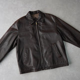 イヴ サンローラン 1990's YSLロゴ ジップアップ レザージャケット キルティング裏地 ダークブラウン - NEWSED