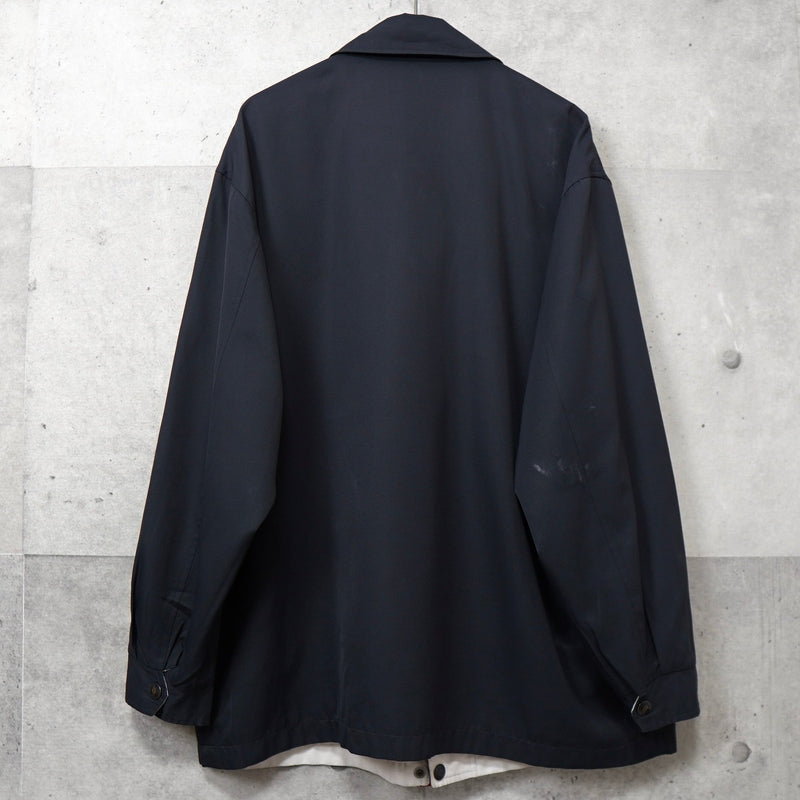 イヴ サンローラン 1990's ヴィンテージ YSLロゴ 刺繍 リバーシブル ナイロンジャケット ブルゾン オフホワイト / ブラック - NEWSED