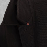 イヴ サンローラン 1990's ヴィンテージ YSLロゴ コーデュロイ調 ウールコート コクーンコート オーバーコート ブラウン - NEWSED