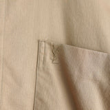 イヴ サンローラン 1990's ヴィンテージ 長袖シャツ YSLロゴ 刺繍 ストライプ柄 ベージュ - NEWSED