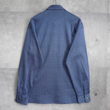 1990's イヴ・サンローラン カサンドラロゴ YSLロゴ ワンポイント刺繍 チェック柄 長袖シャツ ブルー Lサイズ デッドストック - NEWSED