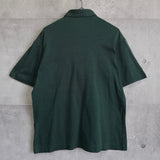 1990's イヴ・サンローラン カサンドラロゴ YSLロゴ ワンポイント刺繍 半袖ポロシャツ モスグリーン Lサイズ - NEWSED