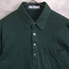 1990's イヴ・サンローラン カサンドラロゴ YSLロゴ ワンポイント刺繍 半袖ポロシャツ モスグリーン Lサイズ