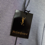 1990's イヴ・サンローラン カサンドラロゴ YSLロゴ ワンポイント刺繍 半袖シャツ Lサイズ デッドストック - NEWSED