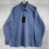 1990's イヴ・サンローラン カサンドラロゴ YSLロゴ ワンポイント刺繍 チェック柄 長袖シャツ ブルー Lサイズ デッドストック