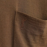 1990's イヴ・サンローラン カサンドラロゴ YSLロゴ モックネック ニット ブラウン Lサイズ - NEWSED