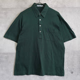 1990's イヴ・サンローラン カサンドラロゴ YSLロゴ ワンポイント刺繍 半袖ポロシャツ モスグリーン Lサイズ - NEWSED