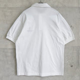 1990's イヴ・サンローラン カサンドラロゴ YSLロゴ ワンポイント刺繍 半袖ポロシャツ ホワイト L〜XL相当 - NEWSED