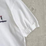 1990's イヴ・サンローラン カサンドラロゴ YSLロゴ ワンポイント刺繍 半袖ポロシャツ ホワイト L〜XL相当 - NEWSED