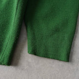 イヴ サンローラン 1990's ヴィンテージ YSLロゴ Vネック 切りっぱなし ニット グリーン - NEWSED