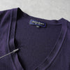 Yves Saint Laurent 1990's Vintage Cassandra Logo YSL Logo V-neck Knit Navy