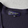 Yves Saint Laurent 1990's Vintage Cassandra Logo YSL Logo V-neck Knit Navy