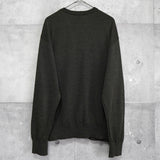 イヴサンローラン 1990's ヴィンテージ YSLロゴ ニット Vネック ストライプ柄 カーキ - NEWSED