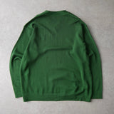 イヴ サンローラン 1990's ヴィンテージ YSLロゴ Vネック 切りっぱなし ニット グリーン - NEWSED