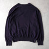 Yves Saint Laurent 1990's Vintage Cassandra Logo YSL Logo V-neck Knit Navy