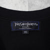 Yves Saint Laurent 1990's Vintage YSL Logo Embroidered V-neck Knit Black