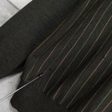 イヴサンローラン 1990's ヴィンテージ YSLロゴ ニット Vネック ストライプ柄 カーキ - NEWSED