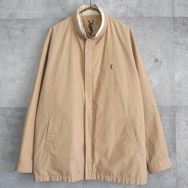 【美品】イブサンローラン　ジャンパー・ブルゾン・シャンブレー・カサンドラ刺繍ロゴ 美品】イブサンローラン ジャンパー・ブルゾン・シャンブレー