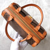 Celine 1993 Macadam PVC/皮革 Docdar's 包，棕色