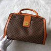 Celine 1993 Macadam PVC/皮革 Docdar's 包，棕色
