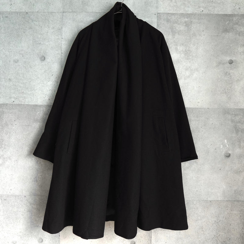 バーバリー アルパカ混紡 ガウンコート ブラック レディース