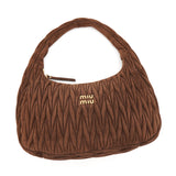 ミュウミュウ ワンダー マテラッセ スエード ワンショルダーバッグ ホーボーバッグ ブラウン