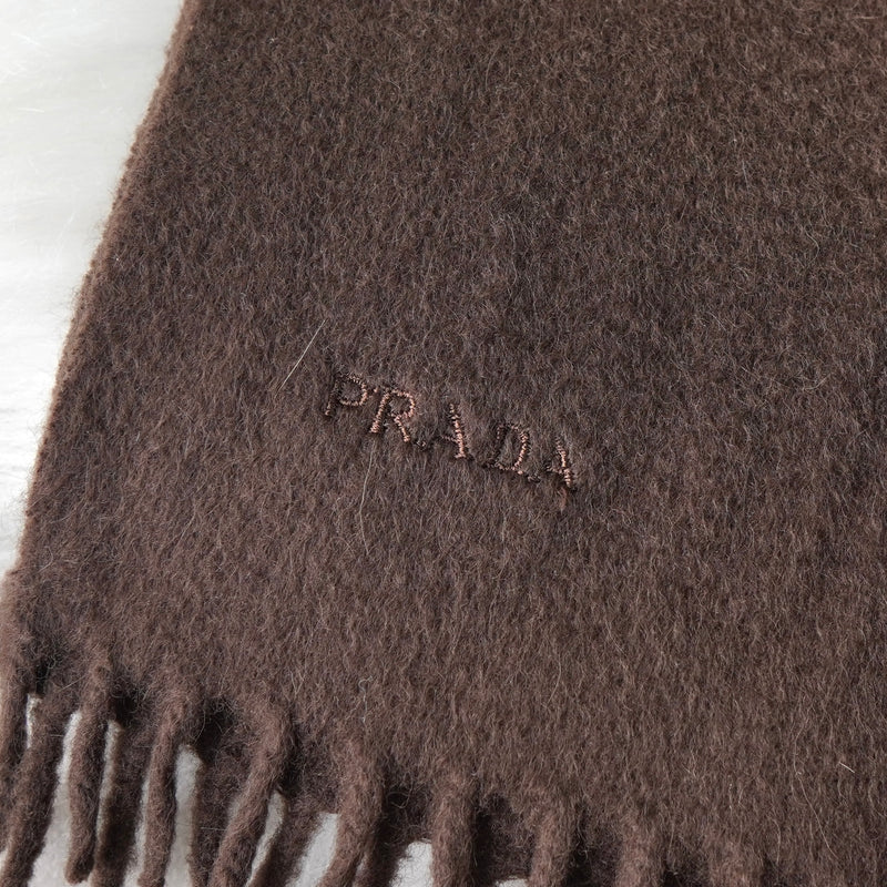 プラダ ロゴ カシミヤ マフラー ブラウン